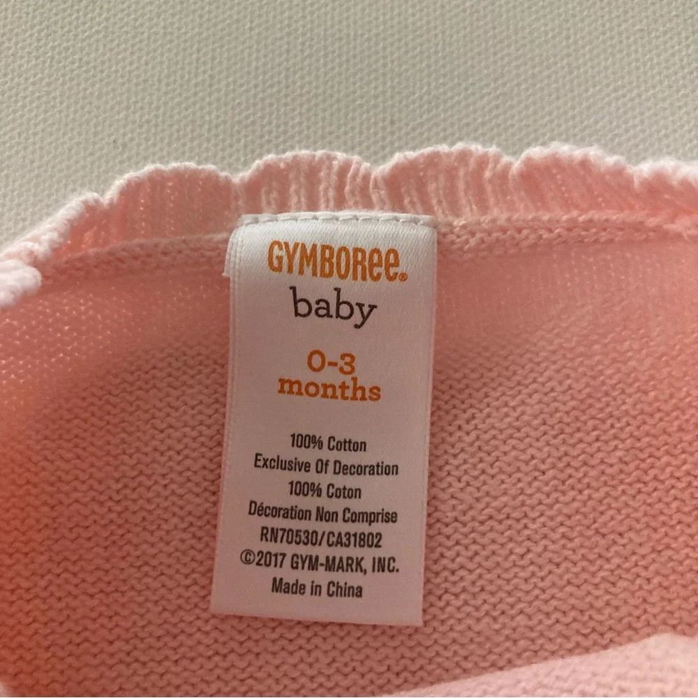 Gymboree Baby Girl 0-3 Months Pink Bunny Knit Romper